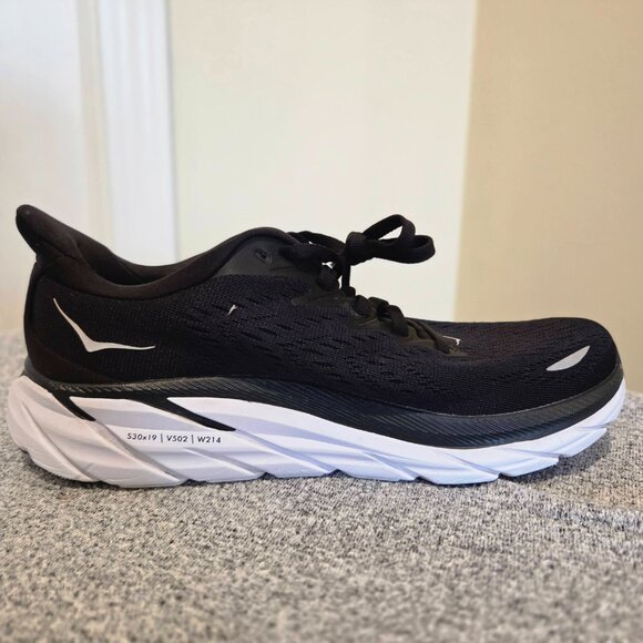 Hoka Clifton Running Shoes Womens 7.5B Black Gray - Picture 2 of 9